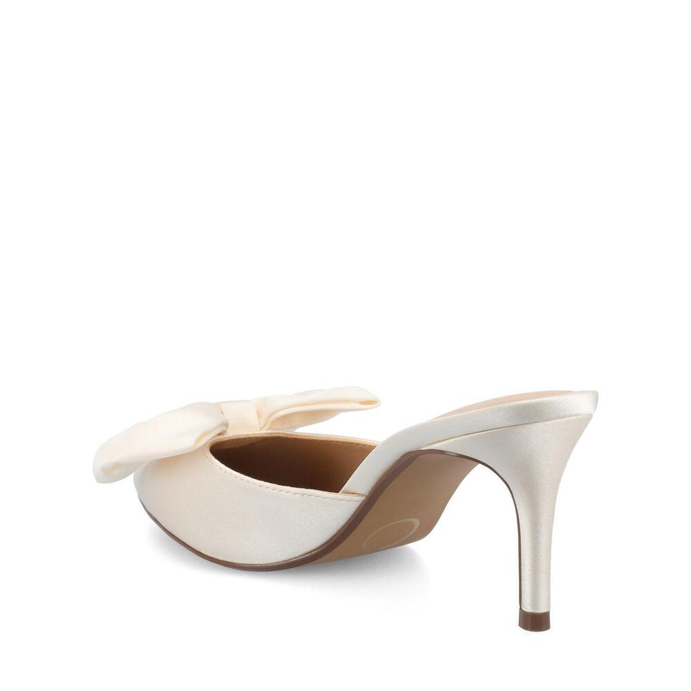NWT🧡Journee Collection - Ivory Tiarra Satin Bow Mule - 7.5 - Picture 4 of 6
